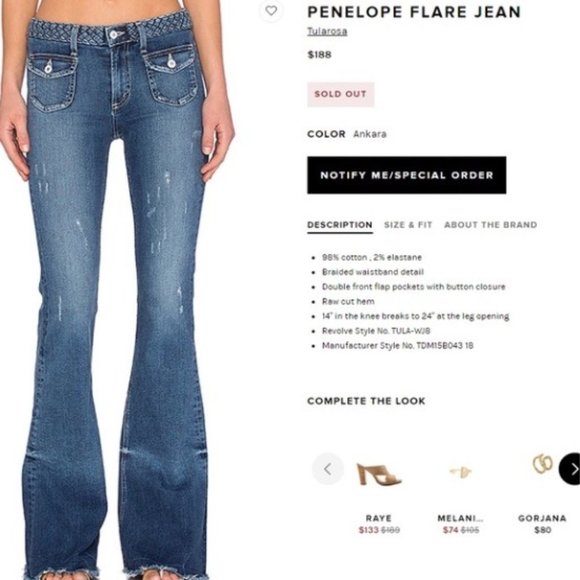 Tularosa Flare Jeans with braided belt - Picture 1 of 10